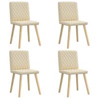 Eetkamerstoelen 4 st stof crèmekleurig