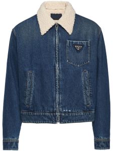 Prada veste en jean à design matelassé - Bleu