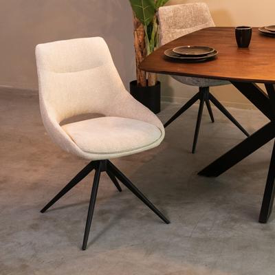 LABEL51 Draaibare Eetkamerstoel 'Marlow' Elite stof, kleur Naturel