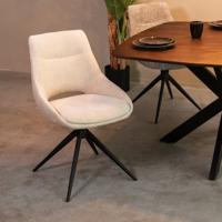 LABEL51 Draaibare Eetkamerstoel 'Marlow' Elite stof, kleur Naturel