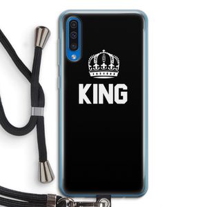 King zwart: Samsung Galaxy A50 Transparant Hoesje met koord