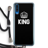 King zwart: Samsung Galaxy A50 Transparant Hoesje met koord