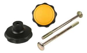 Spinder draaiknop met bout zwart/oranje (2)