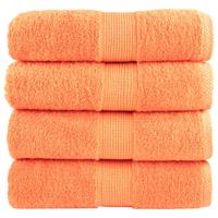 VidaXL Premium washandjes solund 4 stuks oranje 30x30 cm 600 g/m2