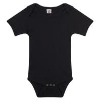 Basic rompertje voor babys - zwart - katoen - 240 grams - baby kleding - kraamcadeau Basic rompertje voor babys - zwart - katoen - 240 grams - baby kleding - kraamcadeau