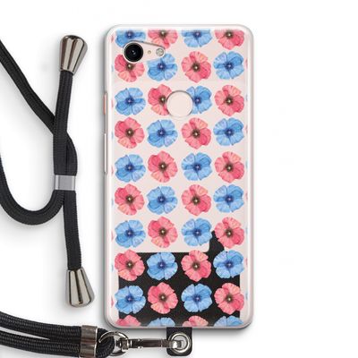 Klaproosjes: Pixel 3 Transparant Hoesje met koord