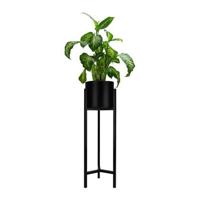 QUVIO Plantenstandaard inclusief pot - 22x22x75 cm - Zwart - M