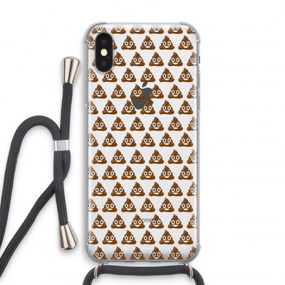 Poop emoji: iPhone XS Transparant Hoesje met koord