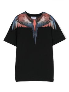 Marcelo Burlon County Of Milan Kids t-shirt en coton biologique à imprimé Wings - Noir