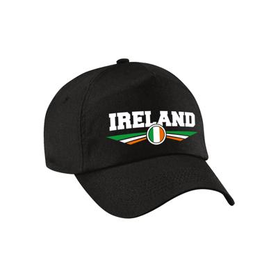 Ierland / Ireland land supporters petje - zwart - Volwassenen - Baseballcap - Sport - vlag thema Ierland / Ireland land supporters petje - zwart - Volwassenen - Baseballcap - Sport - vlag thema