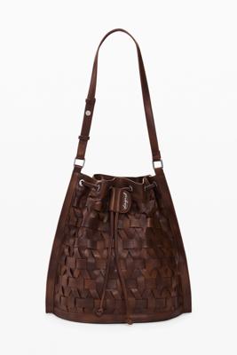 Middelgrote gevlochten gymsack - BROWN - U