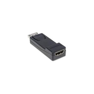 Manhattan 151993 DisplayPort Adapter [1x DisplayPort stekker - 1x HDMI-bus] Zwart UL gecertificeerd, Vergulde steekcontacten