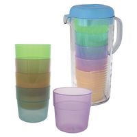 Limonadekan 1,4 liter met 5x kunststof glazen 250 ML
