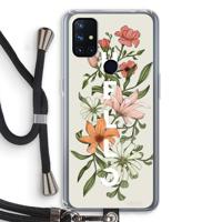 Hello bloemen: OnePlus Nord N10 5G Transparant Hoesje met koord