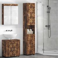 Badkamer Kast Gerookt eiken 37 x 31.5 x 203 cm Bewerkt hout