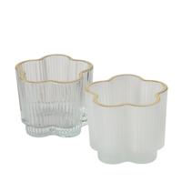 Boltze Home waxinelichthouder fiona glas ø7,8x6cm helder/wit