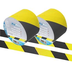 Afzetlint geel/zwart - 2x - 100 meter - 75 mm - markeerlint - Signalerings linten - Plastic