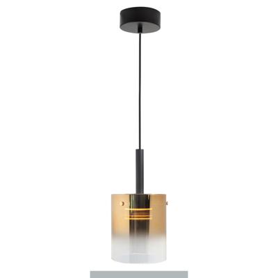 Highlight HanglampSalerno zwart met goud glas - H5426.36