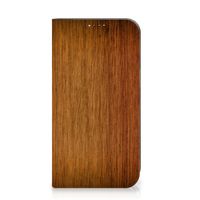 iPhone 15 Book Wallet Case Donker Hout