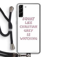 Christian Grey: Samsung Galaxy S21 Plus Transparant Hoesje met koord