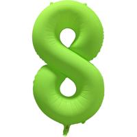 Folieballon Cijfer 8 Neon Groen (86cm)