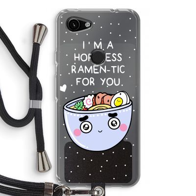 I'm A Hopeless Ramen-Tic For You: Pixel 3a Transparant Hoesje met koord