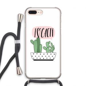 I love cacti: iPhone 7 PLUS Transparant Hoesje met koord