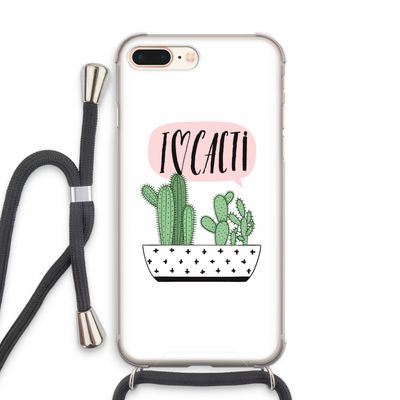 I love cacti: iPhone 7 PLUS Transparant Hoesje met koord