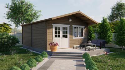 Blokhut - Tuinhuis Niedersachsen | 70 mm | vuren bruin geïmpregneerd