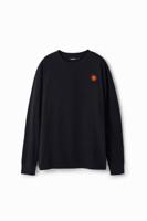 T-shirt met zon en kranten - BLACK - XXL