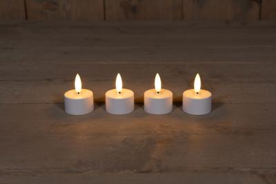 Extension Set 4 3D Wick Induc Rechargeable White Tealight - Annas collection