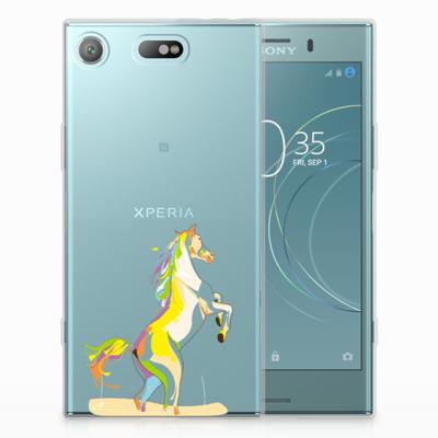 Sony Xperia XZ1 Compact Telefoonhoesje met Naam Horse Color Sony Xperia XZ1 Compact Telefoonhoesje met Naam Horse Color