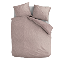 Sale: -60% | Dekbedovertrek Stonewash - Rosé - Lits-Jumeaux (240x220 Cm) - Roze Microvezel - - Fresh And Co - Dekbed-Discounter.nl