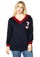 Yoek Sweater college v-hals | Blauw | Maat 58/60 Yoek Sweater college v-hals | Blauw | Maat 58/60