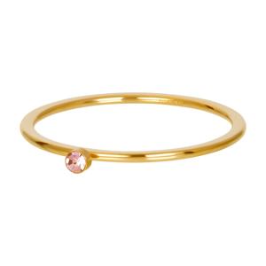 iXXXi Vulring 1 mm Pink 1 Stone Crystal Goud