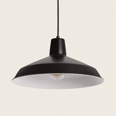 Industriele hanglamp geel met E27 fitting &apos;Abigail&apos;-Zwart