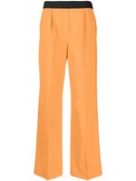 MSGM pantalon ample à taille à logo - Orange