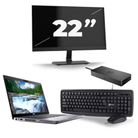 Dell Latitude 5410 - Intel Core i5-10e Generatie - 14 inch - 16GB RAM - 256GB SSD - Windows 11 + 1x 22 inch Monitor
