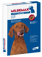 Milbemax ontworming kauwtablet hond vanaf 5 kilo, 4 tbl