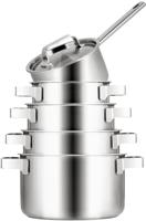 Sola Pannenset Ruby - RVS - Kookpan ø 16, 18, 20, 24 cm & Steelpan ø 16 cm - Inductie geschikt - 5 Delig