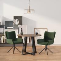 Eetkamerstoelen draaibaar 2 st fluweel donkergroen