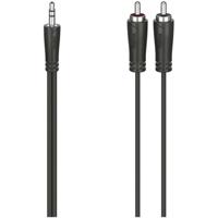 Hama Audiokabel, 3,5-mm-jack-stekker - 2 cinch-stekker, stereo, 5,0 m Mini jack kabel Zwart Hama Audiokabel, 3,5-mm-jack-stekker - 2 cinch-stekker, stereo, 5,0 m Mini jack kabel Zwart