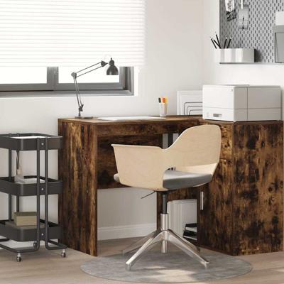 Bureau met plank Gerookt eiken 102 x 50 x 75 cm Bewerkt hout