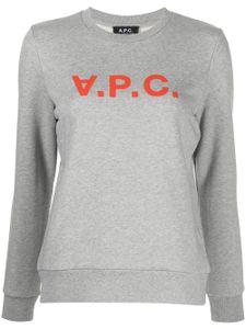 A.P.C. sweat en coton à logo imprimé - Gris