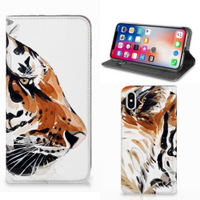 Bookcase Apple iPhone Xs Max Watercolor Tiger - thumbnail