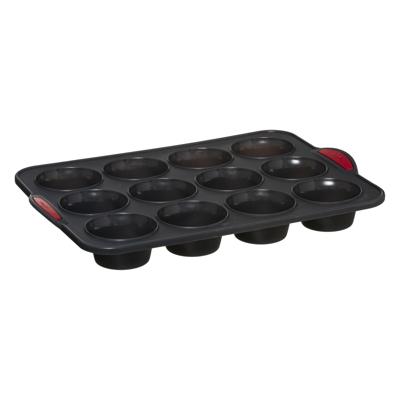 Muffins bakken bakvorm/bakblik - 33 x 23 cm - voor 12x stuks - Siliconen vorm