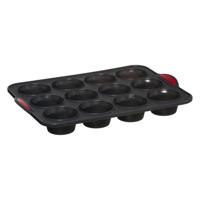 Muffins bakken bakvorm/bakblik - 33 x 23 cm - voor 12x stuks - Siliconen vorm