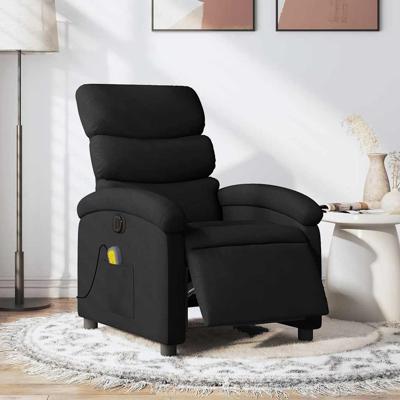 Massagestoel elektrisch verstelbaar stof zwart