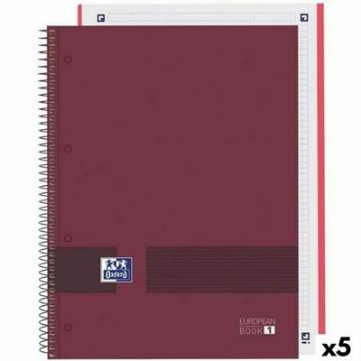 Schrift Oxford European Book Write&Erase Bordeaux A4 A4+ 80 Lakens (5 Stuks)