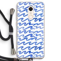 Blauwe golven: Xiaomi Redmi 5 Transparant Hoesje met koord